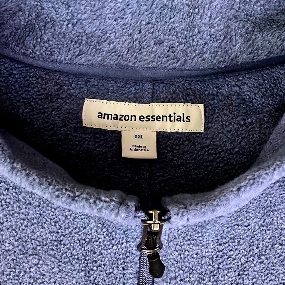 Amazon Essentials Mens Size XXL Polar Fleece Full Zip Jacket Light Powdered Blue - Picture 2 of 7